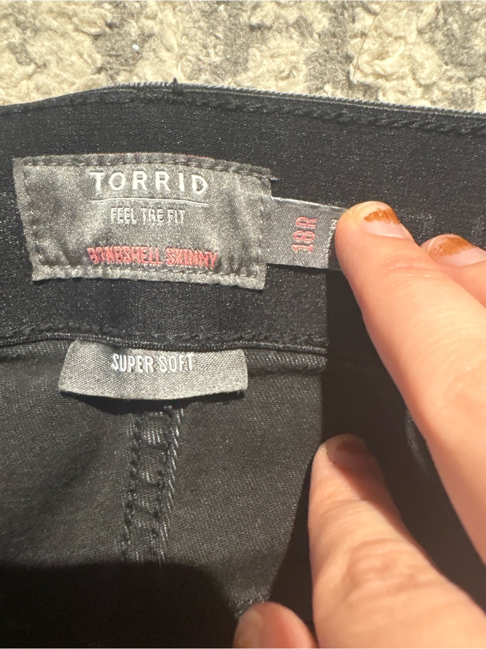Torrid black striped bombshell skinny jeans pants size 18R - Picture 3 of 4
